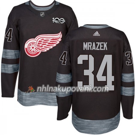 Detroit Red Wings Dresy Petr Mrazek 34 1917-2017 100th Anniversary Adidas Černá Authentic - Pánské Detroit Red Wings Dresy Petr Mrazek 34 1917-2017 100th Anniversary Adidas Černá Authentic - Pánské